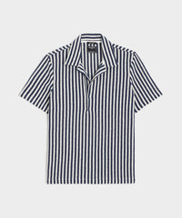 Vertical Stripe Polo in Classic Navy