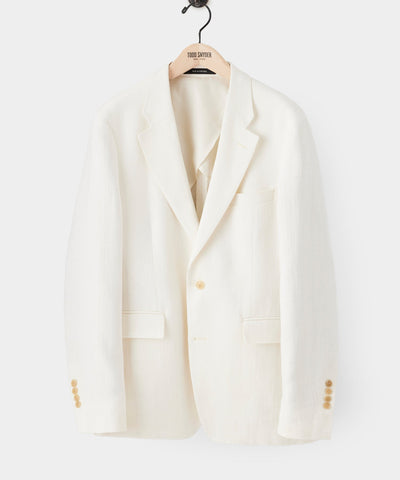 White Broken Herringbone Sutton Suit Jacket
