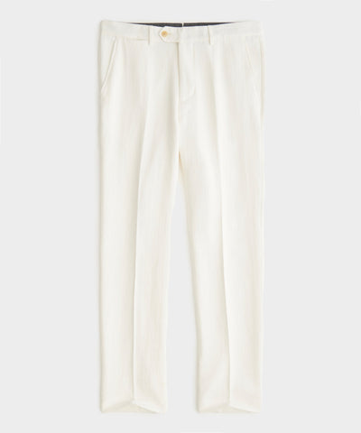 White Broken Herringbone Sutton Suit Pant