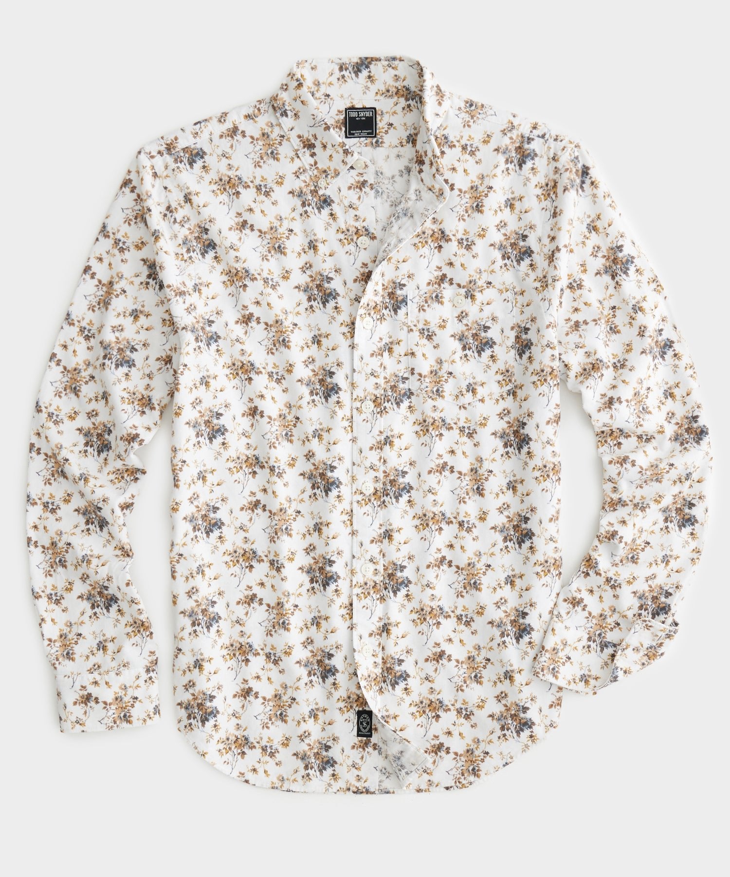 White Floral Corduroy Shirt