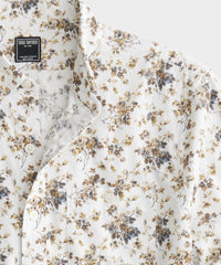 White Floral Corduroy Shirt
