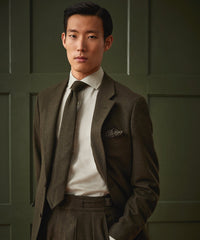 Wool Flannel Sutton Suit Jacket in Olive