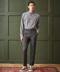 Wool Flannel Sutton Suit Pant in Charcoal