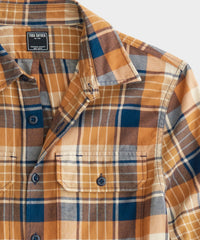 Yellow Blue Two-Pocket Flannel Shirt