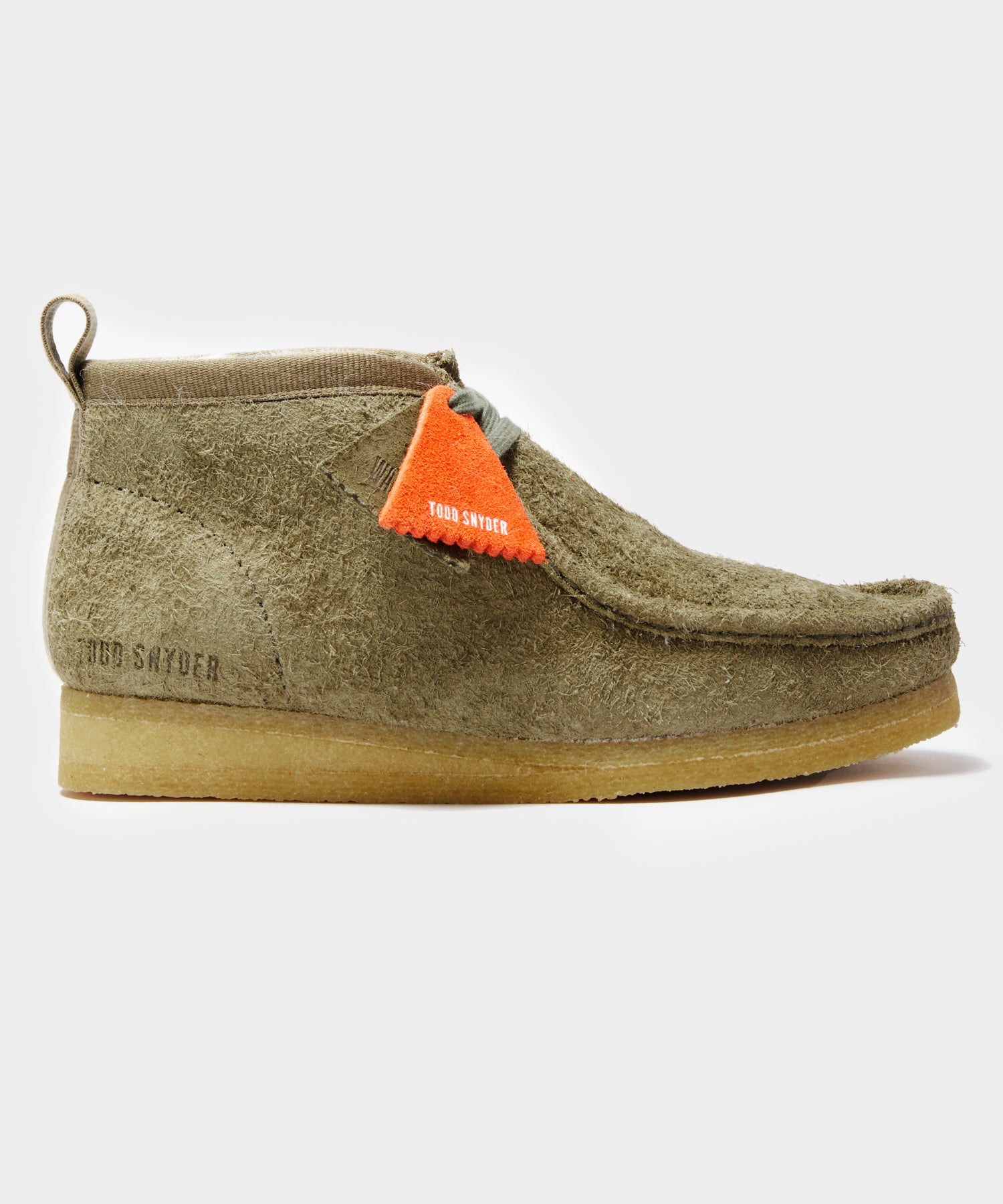 Todd Snyder X Clarks Shearling Wallabee in Olive