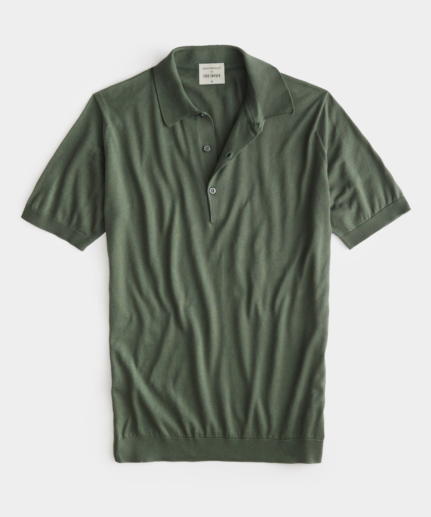 John Smedley x Todd Snyder Adrian Polo in Palm S / Olive / ADRIAN-301