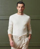 Premium Cashmere Pocket Tee in Bisque