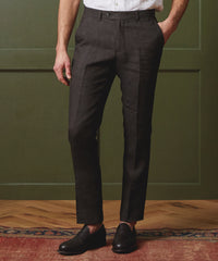 Italian Linen Sutton Suit Pant in Tobacco