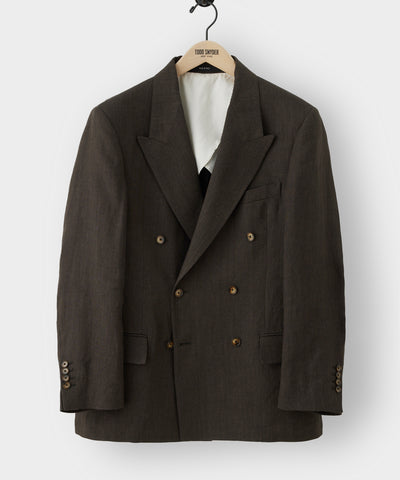Tobacco Linen Double-Breasted Wythe Jacket