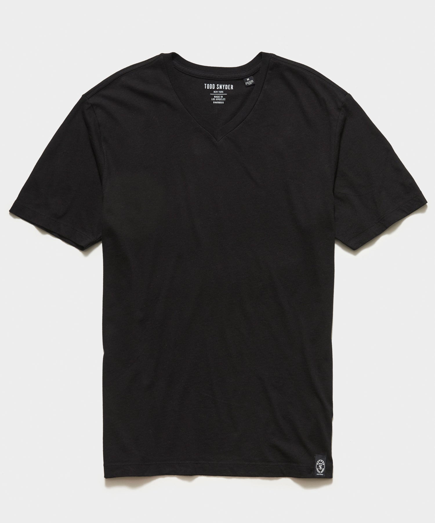 Made in L.A. Premium Jersey V Neck Tee in Black