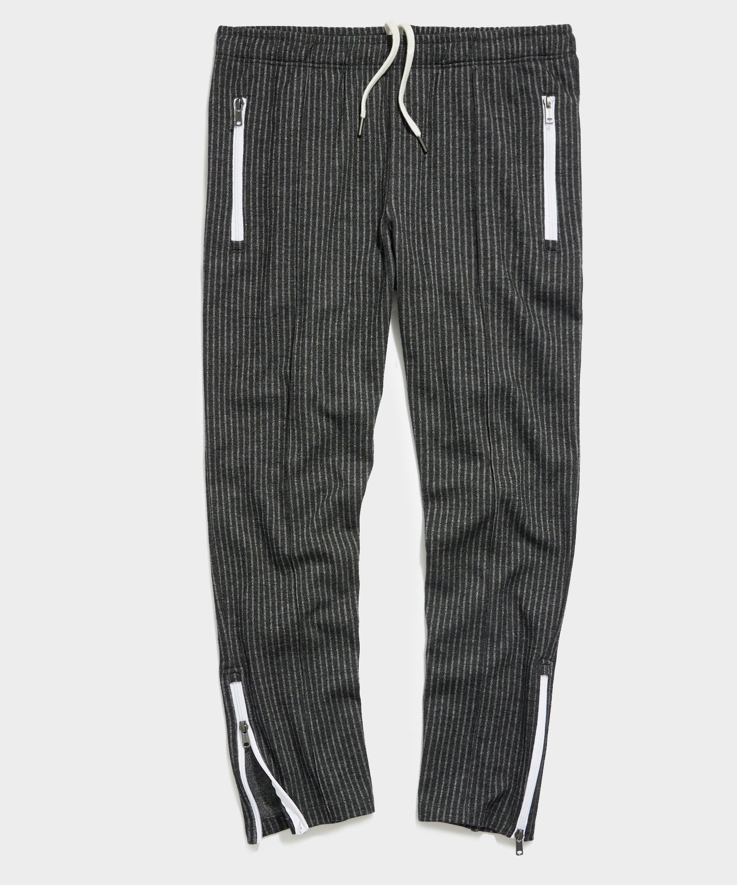 Chalk Stripe Pintuck Pant in Charcoal