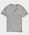 Made in L.A. Short Sleeve Jersey Henley in Grey Heather