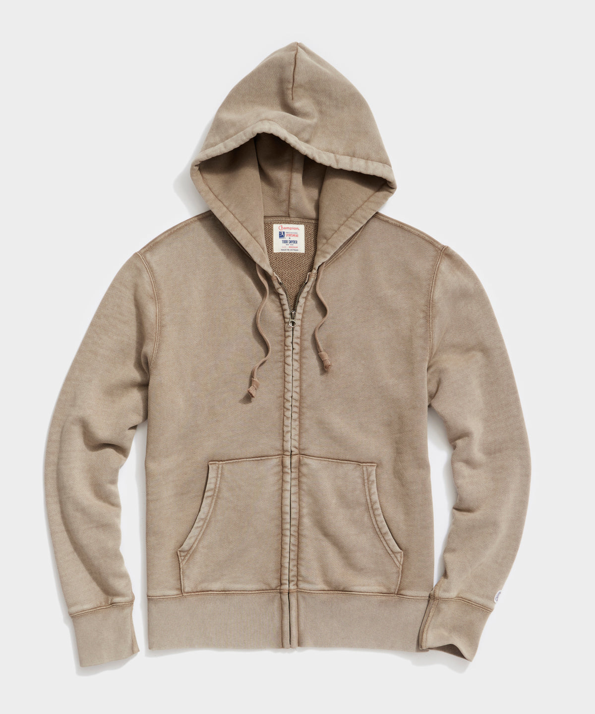 Midweight Full Zip Hoodie in Toasted Almond