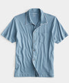 Made in L.A. Montauk Tipped Full Placket Polo in Oil Blue