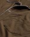 Made in L.A. Montauk Tipped Full Placket Polo in Umber