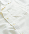 Open-Knit Linen Polo in White
