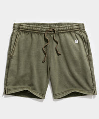 Sun-Faded 7" Midweight Warm Up Short in Army Green