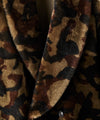 Italian Shearling Double Breasted Shawl Coat in Camouflage