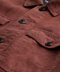 Italian Linen CPO Shirt Jacket in Baked Clay