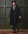 Double Breasted Moleskin Greatcoat in Midnight Navy