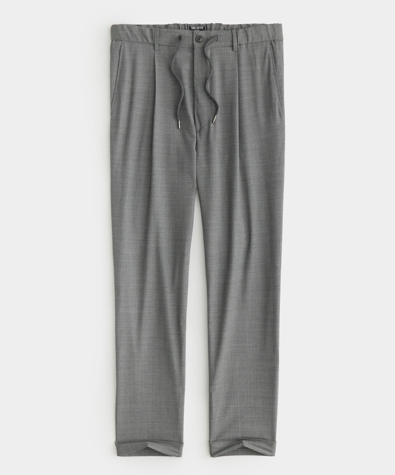 Wool Madison Drawstring Trouser in Charcoal