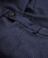 Italian Wool Sutton Trouser in Navy Pinstripe