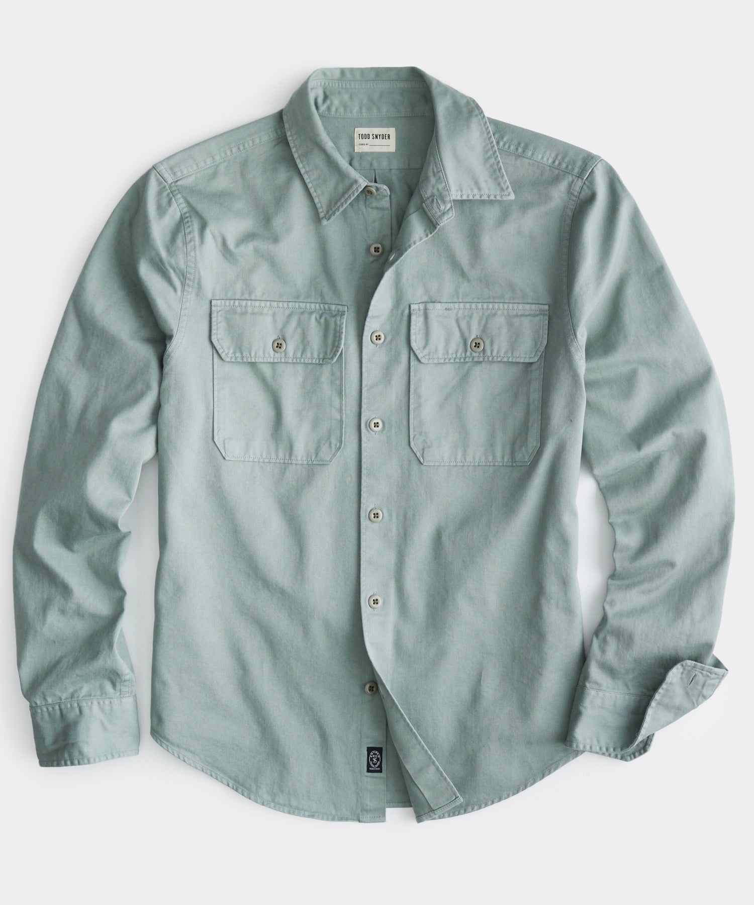 Two Pocket Utility Long Sleeve Shirt In Soft Sage