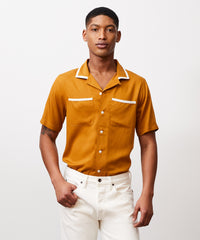 Japanese Rayon Bowling Shirt in Golden Ray