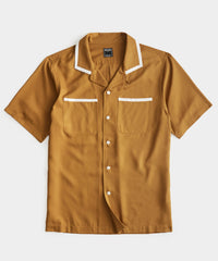 Japanese Rayon Bowling Shirt in Golden Ray