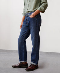 Classic Fit Selvedge Jean in Mid-Blue Wash