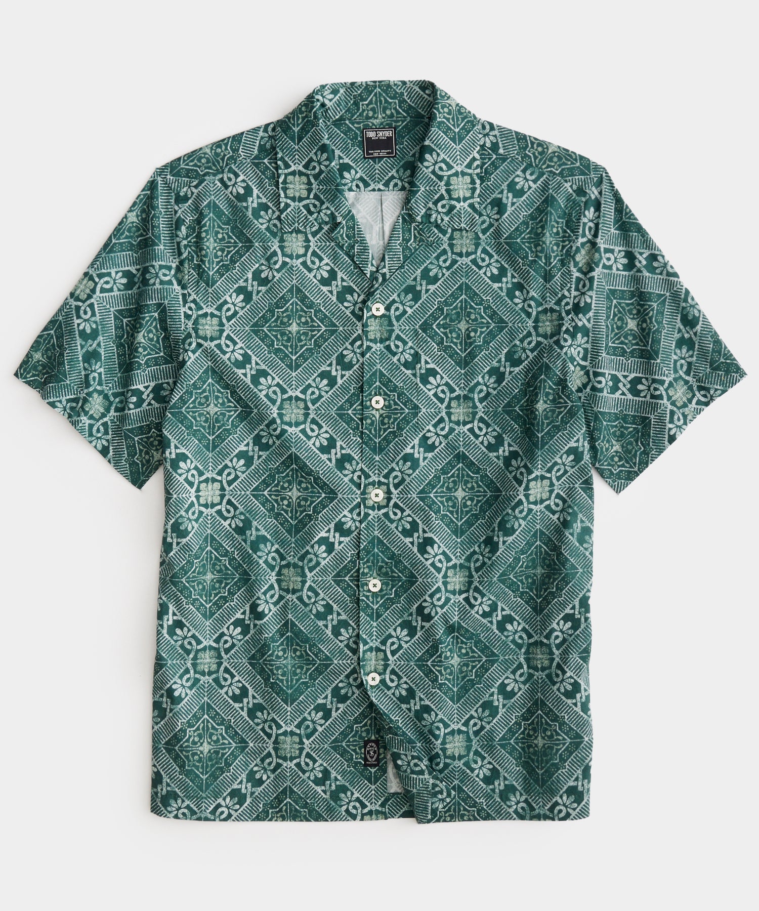 Green Tile Camp Collar Shirt