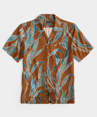 Teal Leaf Camp Collar Shirt