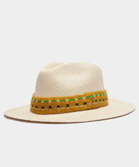 GUANÁBANA Panama Hat with Mustard Stripe Band
