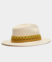 GUANÁBANA Panama Hat with Mustard Stripe Band