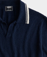 Tipped Boucle Montauk Polo in Classic Navy