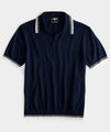 Tipped Boucle Montauk Polo in Classic Navy