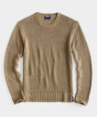 Italian Linen Crewneck Sweater in Pine Cone