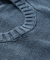 Italian Linen Crewneck Sweater in Steel Blue