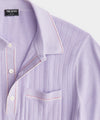 Italian Cotton Silk Tipped Riviera Sweater Polo in Ash Violet