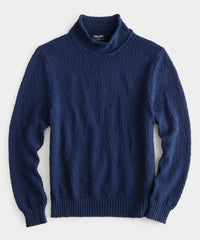 Roll Neck Cotton Sweater in Classic Navy