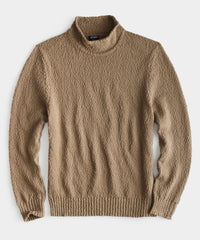 Roll Neck Cotton Sweater in Pine Cone