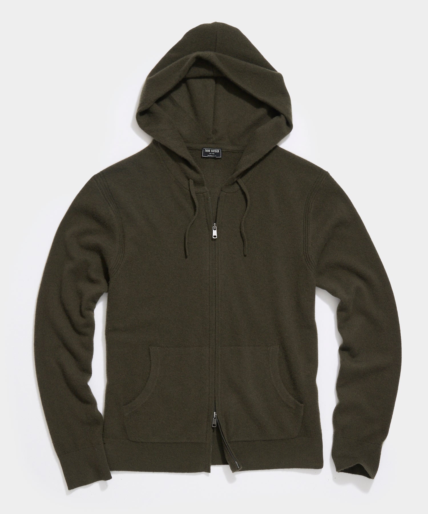 in Full Cashmere Zip Olive Hoodie Snyder