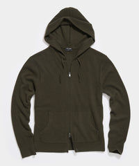 Cashmere Full Zip Hoodie in Snyder Olive