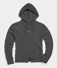 Cashmere Full Zip Hoodie in Heather Charcoal