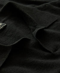 Linen Montauk Sweater Polo in Black