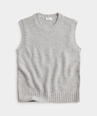 Luxe Cashmere Donegal Vest in Sliver Grey