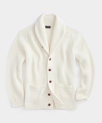 Old Town Shawl Cardigan in Antique White